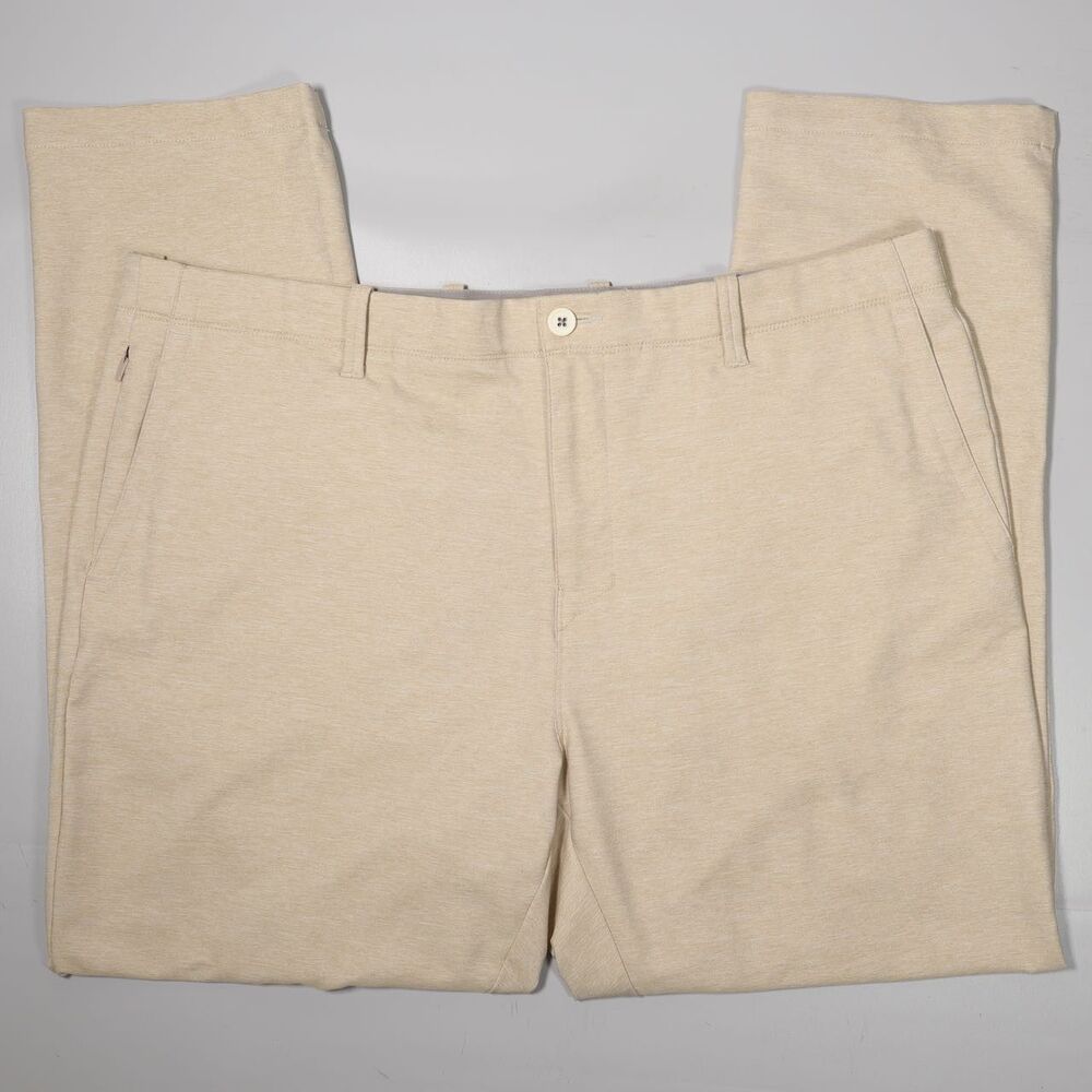 Tommy Bahama On Par Flat Front Golf Pants Beige Lightweight Mens 40 x 30